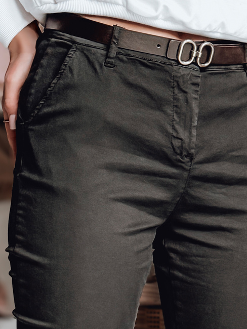 Damen Slim Fit Hose mit Gürtel LINESKA khaki Dstreet UY2576