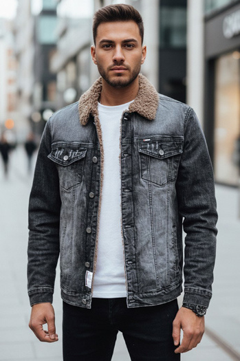 Isolierte Herren-Jeansjacke schwarz Dstreet TX4725z