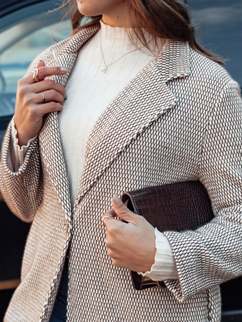 Damenmantel in Übergröße TEDDSTYLE beige Dstreet NY0724