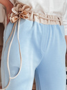 Damen Buttercreme Freizeithose mit Blumen LEGISSA blau Dstreet UY2408