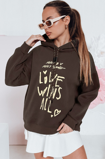 Damen-Kapuzenpullover LOVEWILL braun Dstreet BY1470