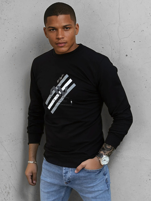 Herren Sweatshirt mit Aufdruck Schwarz Dstreet BX5364