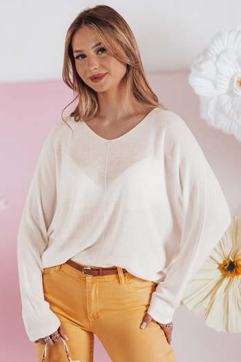 Damen Pullover in Einheitsgröße NORVAN ecru Dstreet MY2455