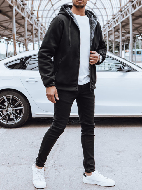 Herren Sweatshirt mit Reißverschluss Farbe Schwarz DSTREET BX5597