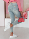 Damen Skinny Jeans Hose mit Gürtel SLIMIVI blau Dstreet UY2423