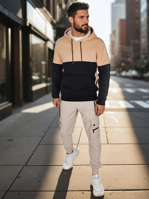 Herren Basic-Kapuzenpulli in camel Dstreet BX5878