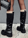 Damen LUXSTEP lange Stiefel mit dicker Sohle schwarz Dstreet ZY0541_4