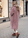 Damen Wintermantel LUXERII langer Pelzmantel rosa Dstreet TY4689z