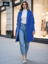Damen Mantel Alpaka Imitat RITA II Blau Dstreet NY0627
