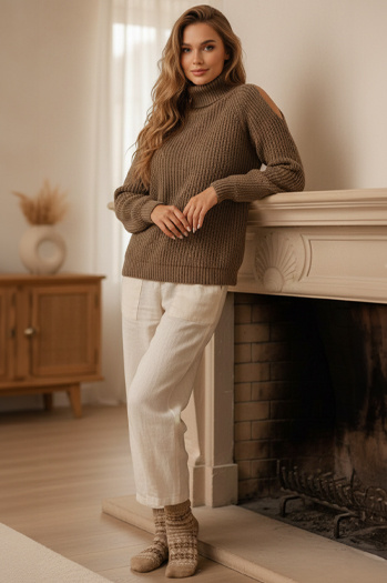 GOLFIVA Damen Pullover beige Dstreet MY2403