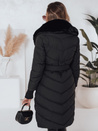 Damen gesteppte Winterjacke mit Kunstpelz schwarz Dstreet TY5076