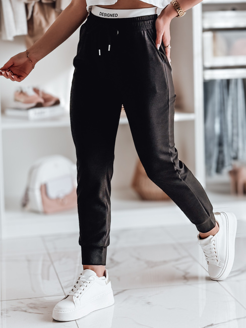 Damen Slim Fit Jogginghose SPORTIVO schwarz Dstreet UY2398