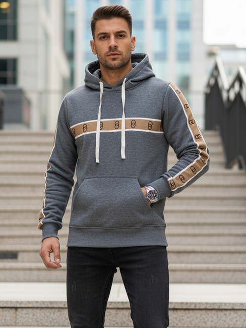 Herren Kapuzenpulli dunkelgrau Dstreet BX5936