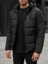 Herren Steppwinterjacke mit Kapuze schwarz Dstreet TX5117