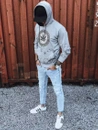 Herren Kapuzenpullover mit Aufdruck Grau Dstreet BX5327