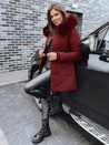 Damen Steppjacke mit Pelz bordeauxfarben Dstreet TY5396