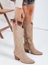 Damen Cowboystiefel aus Wildleder beige Dstreet ZY1102