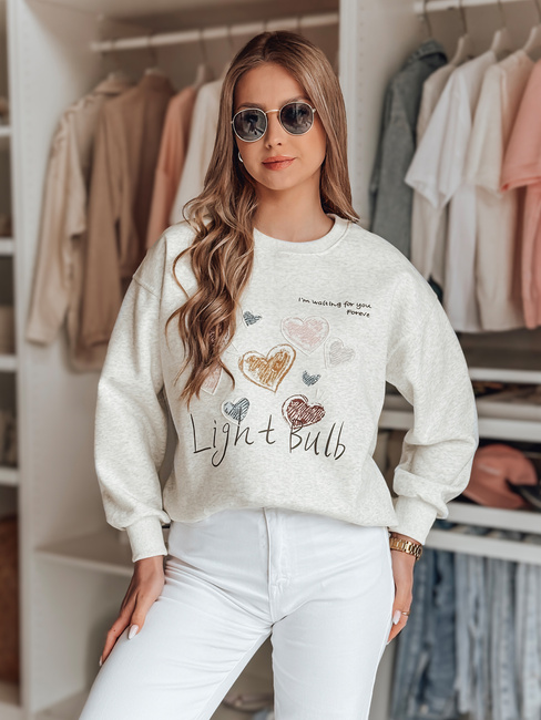 Damen Sweatshirt in Übergröße mit Herzen PINKNOTE grau Dstreet BY1501