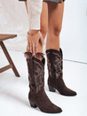 Damen Wildleder Cowboystiefel braun Dstreet ZY1161