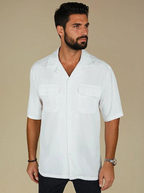 Herren Kurzarmhemd weiß Dstreet KX1086