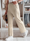Damenhose mit weitem Bein, gerippt LUXEEN mocha Dstreet UY2520
