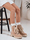 Damen Schnürstiefel Trapper beige Dstreet ZY1263