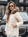 Damen Winterjacke mit Pelz ecru Dstreet TY5513