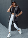 Damen Steppweste mit Kapuze lang MERIS schwarz Dstreet TY4443