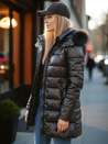 Gesteppte Damen Winterjacke mit Pelz SHINE schwarz Dstreet TY4483z