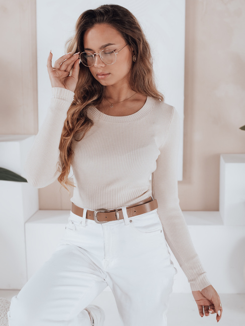 Damen-Rippenpullover NOLVIE ecru Dstreet MY2495