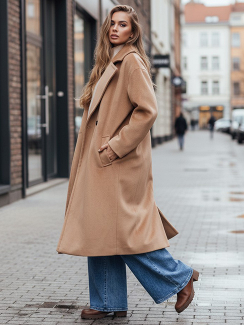 Brauner Damen Übergangsmantel in Übergröße Dstreet NY0767z