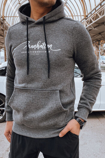Herren Sweatshirt mit Aufdruck Farbe Anthrazit DSTREET BX5705