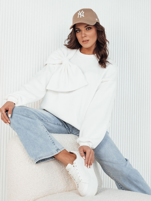 Damen Sweatshirt in Übergröße BOWLOOP ecru Dstreet BY1263