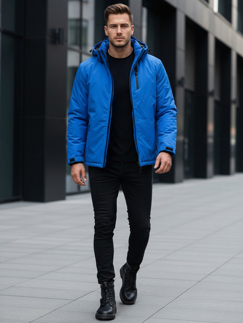 Herren Winterjacke mit Kapuze blau Dstreet TX5120