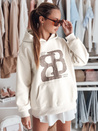 Damen-Kapuzenpullover in Übergröße LITESSO ecru Dstreet BY1414