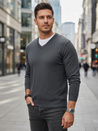 Hellgrauer Herren Pullover mit Rundhalsausschnitt Dstreet WX2316