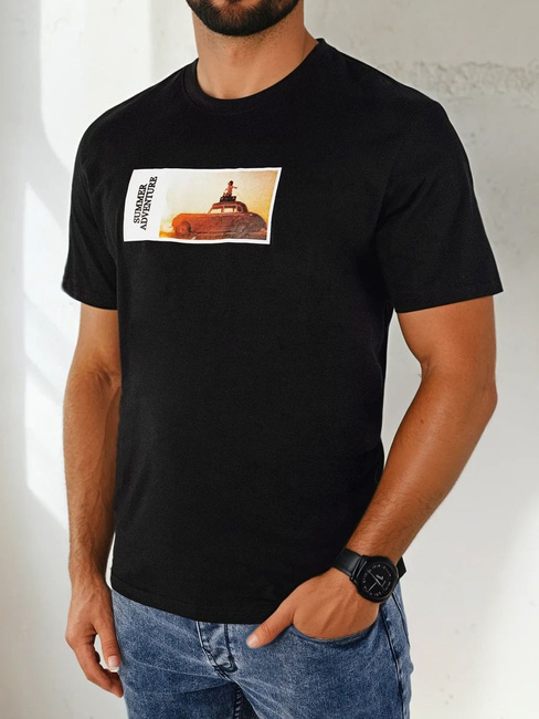 Herren T-shirt mit Aufdruck Farbe Schwarz DSTREET RX5485