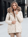 Damen Winterjacke mit Pelz ecru Dstreet TY5495