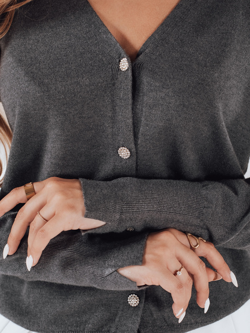 CHICGLOW Damen Strickjacke dunkelgrau Dstreet MY2498