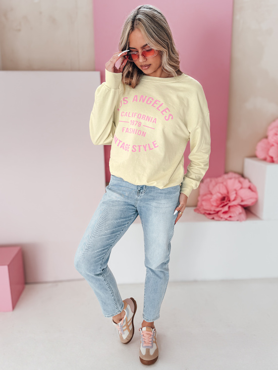 Damen Einheitsgröße Übergröße KALISTYLE Sweatshirt hellgelb Dstreet BY1366