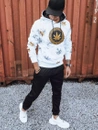 Herren Kapuzenpullover mit Aufdruck Weiß Dstreet BX5319