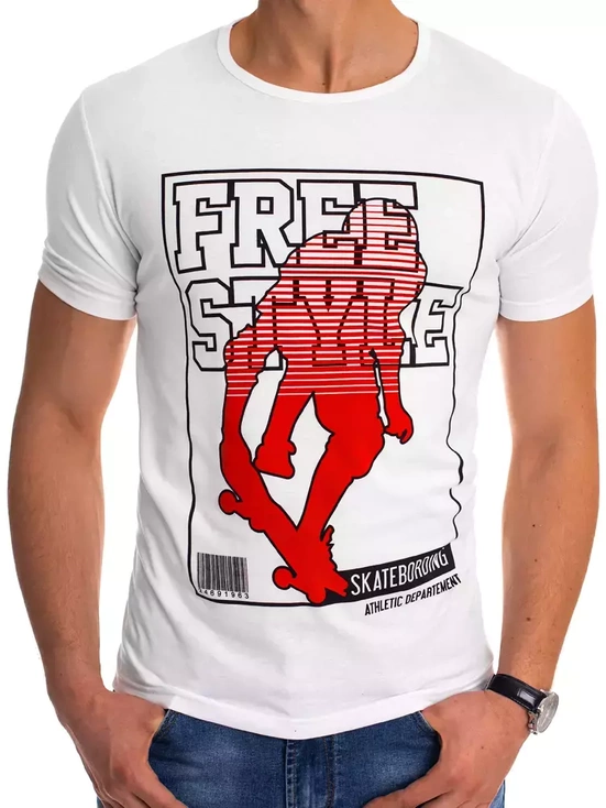 Herren T-shirt mit Aufdruck Weiß Dstreet RX4487