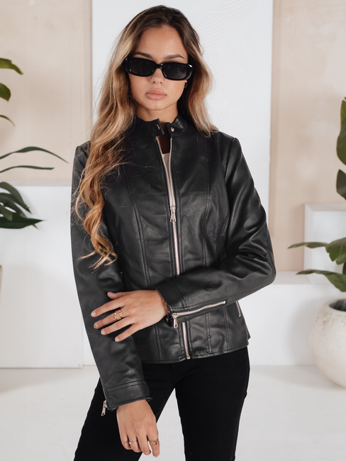 Damen Lederjacke schwarz Dstreet TY5202