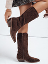 Damen Wildleder Cowboystiefel braun Dstreet ZY1160