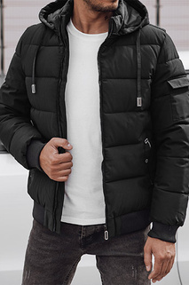 Herren Steppwinterjacke mit Kapuze schwarz Dstreet TX4841