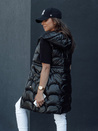 Damen Steppweste mit Kapuze lang CHARMVEST schwarz Dstreet TY4436