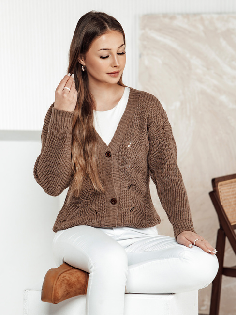 KNITVIA Damen Stretch-Pullover beige Dstreet MY2421