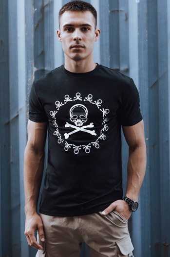 Bedrucktes Herren-T-Shirt schwarz Dstreet RX5580