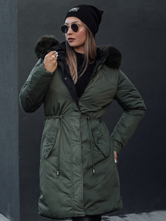 Damen Winterparka TRENDNEL Wendekapuze grün Dstreet TY4589_4