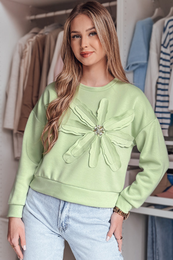 Damen Sweatshirt in Übergröße mit Blume PETITKA mint Dstreet BY1389